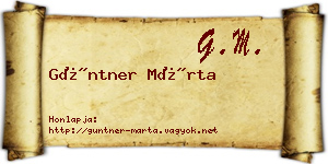 Güntner Márta névjegykártya